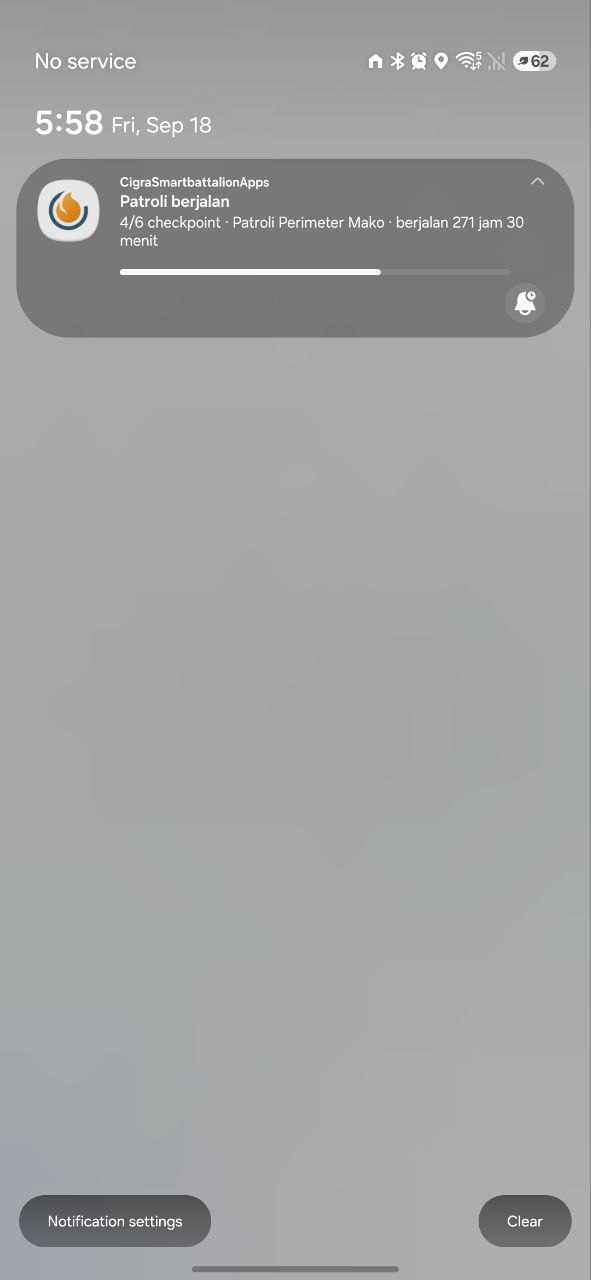 Patrol progress notification