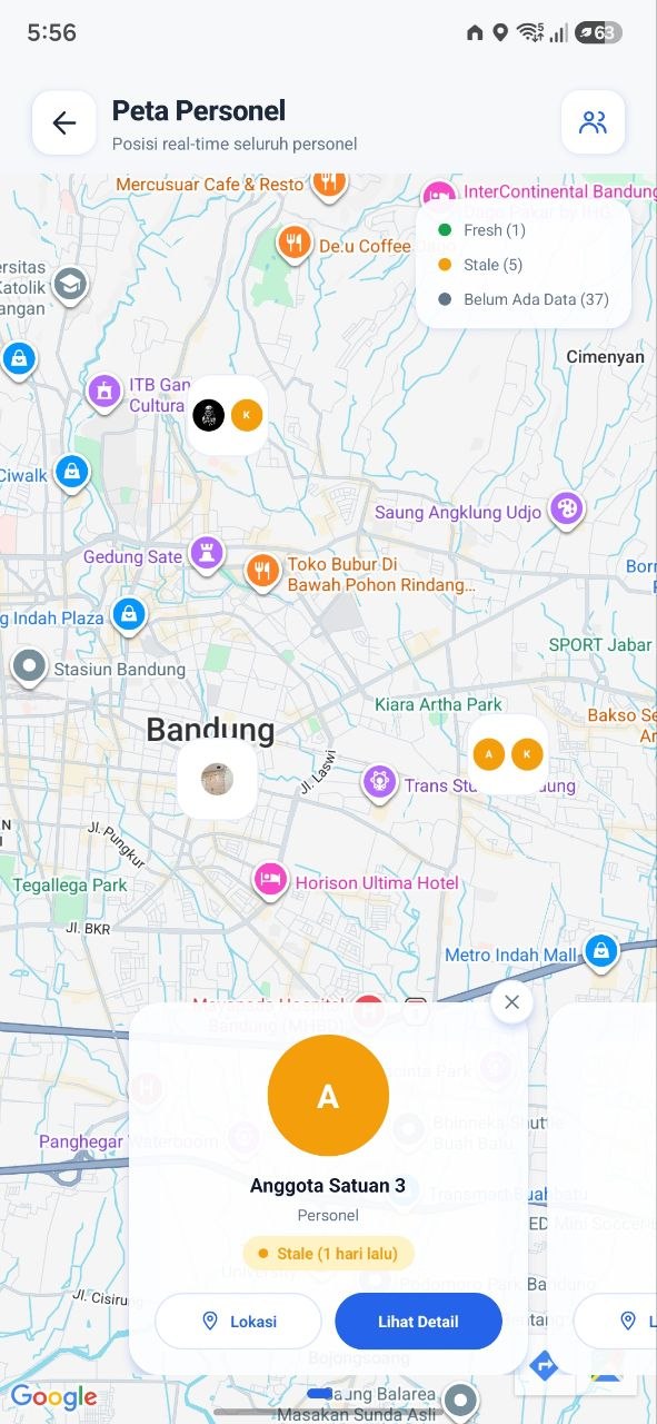 Live personnel map